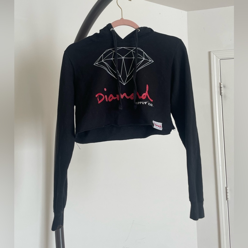 Diamond Cropped Hoodie